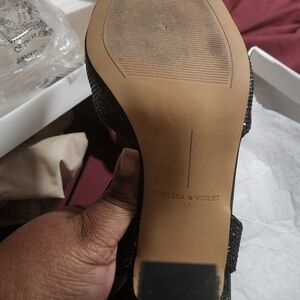 Chelsea & Violet Black Rhineston Shoe